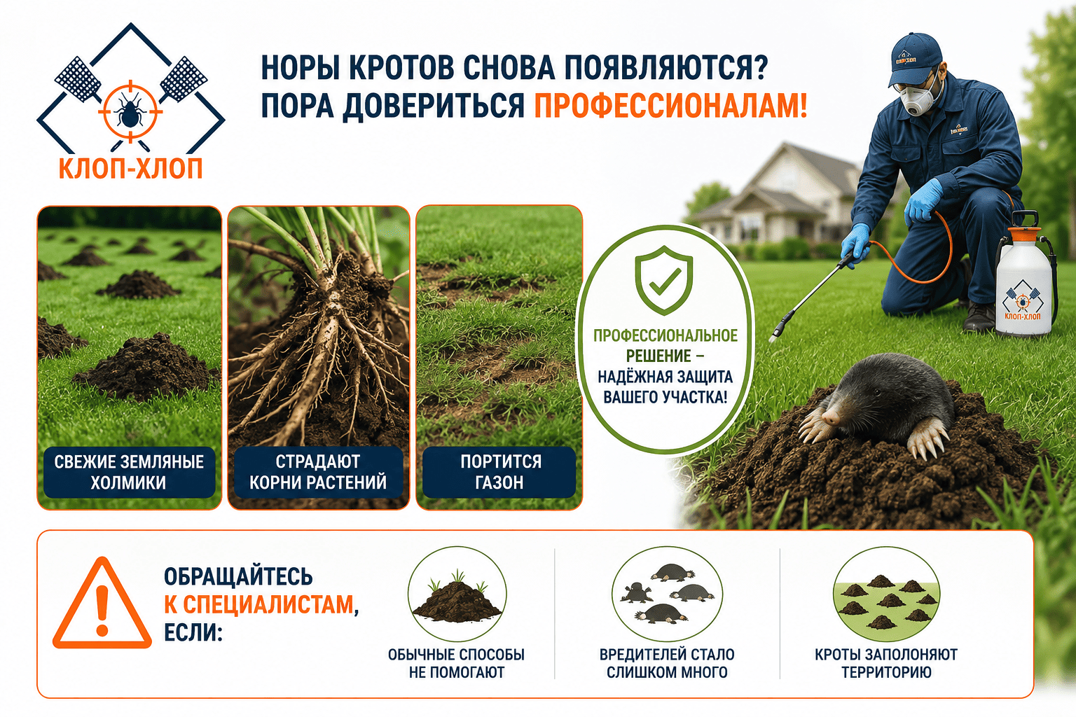 Профессиональная помощь: когда вызывать специалистов от кротов